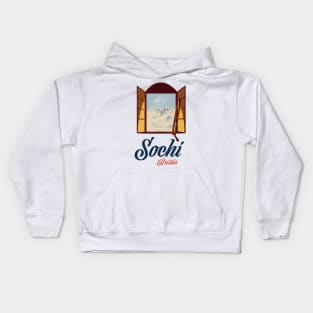 Sochi vintage ski poster Kids Hoodie